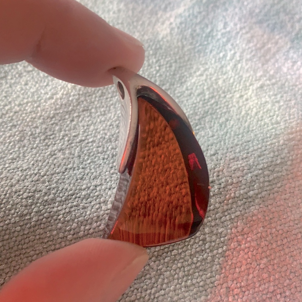 Amber and Sterling Silver Pendant
